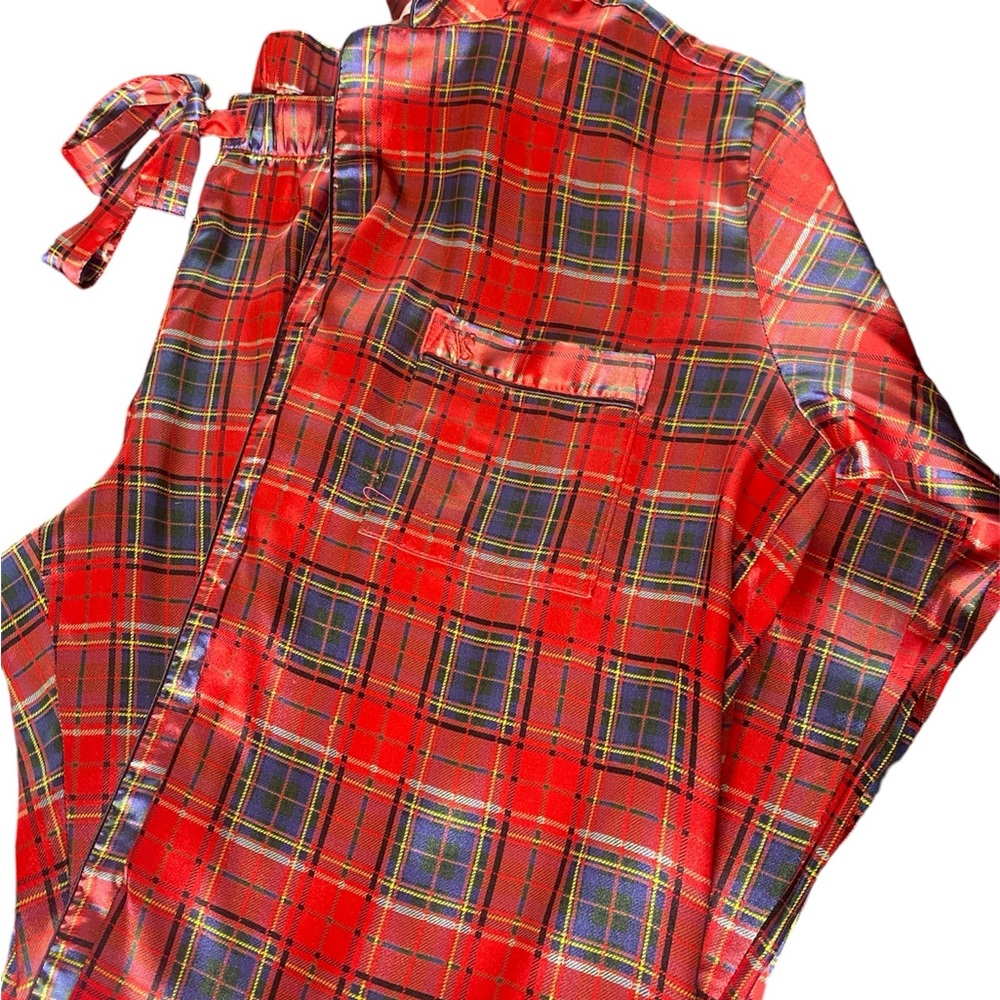2pc Victoria’s Secret Red Plaid Top & Bottoms Medium